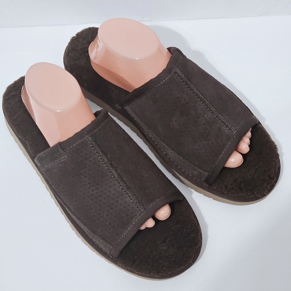 Koolaburra Other - NWOT Koolaburra By Ugg Dawsen Men's Brown Leather Slippers Sz 9